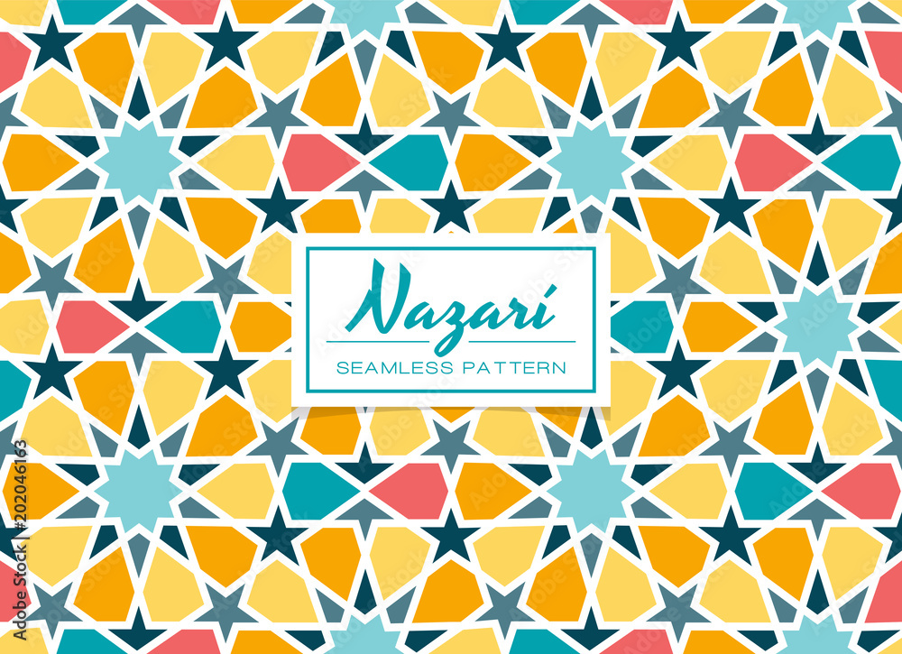 Colorful Arabic Mosaic Design Eps 10, Arabic Mosaic Tiles Design