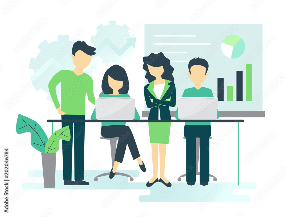 people working together, teamwork concept, vector illustration people working together, teamwork concept, vector illustration