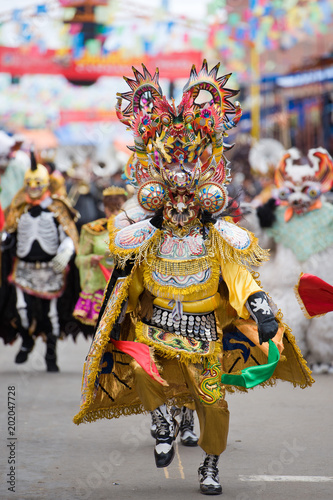 Dancers at Oruro Carnival in Bolivia, declared UNESCO Cultural World Heritage.