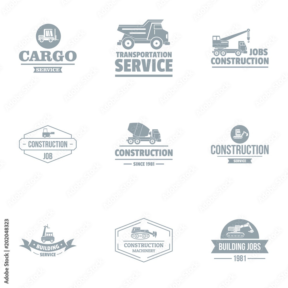 Cargo logo set. Simple set of 9 cargo vector logo for web isolated on white background Cargo logo set. Simple set of 9 cargo vector logo for web isolated on white background
