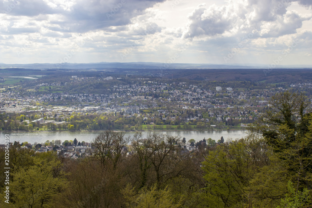 View to Rhine from Petersberg in Koenigswinter