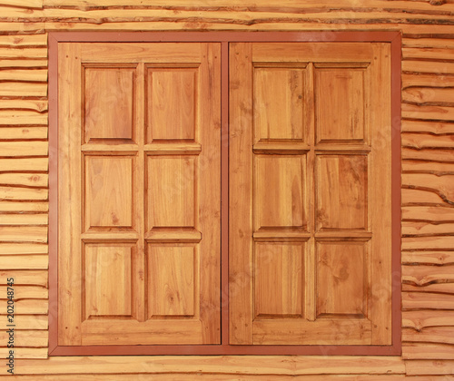 teak wood window frame © Piman Khrutmuang