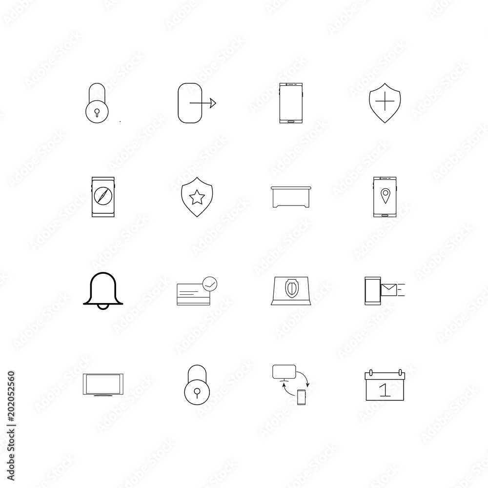 Devices simple linear icons set. Outlined vector icons Devices simple linear icons set. Outlined vector icons
