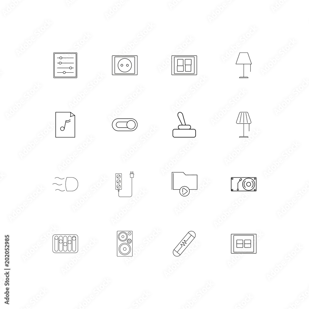 Electrical simple linear icons set. Outlined vector icons Electrical simple linear icons set. Outlined vector icons