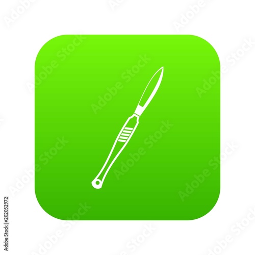 Stainless medical scalpel icon digital green for any design isolated on white vector illustration