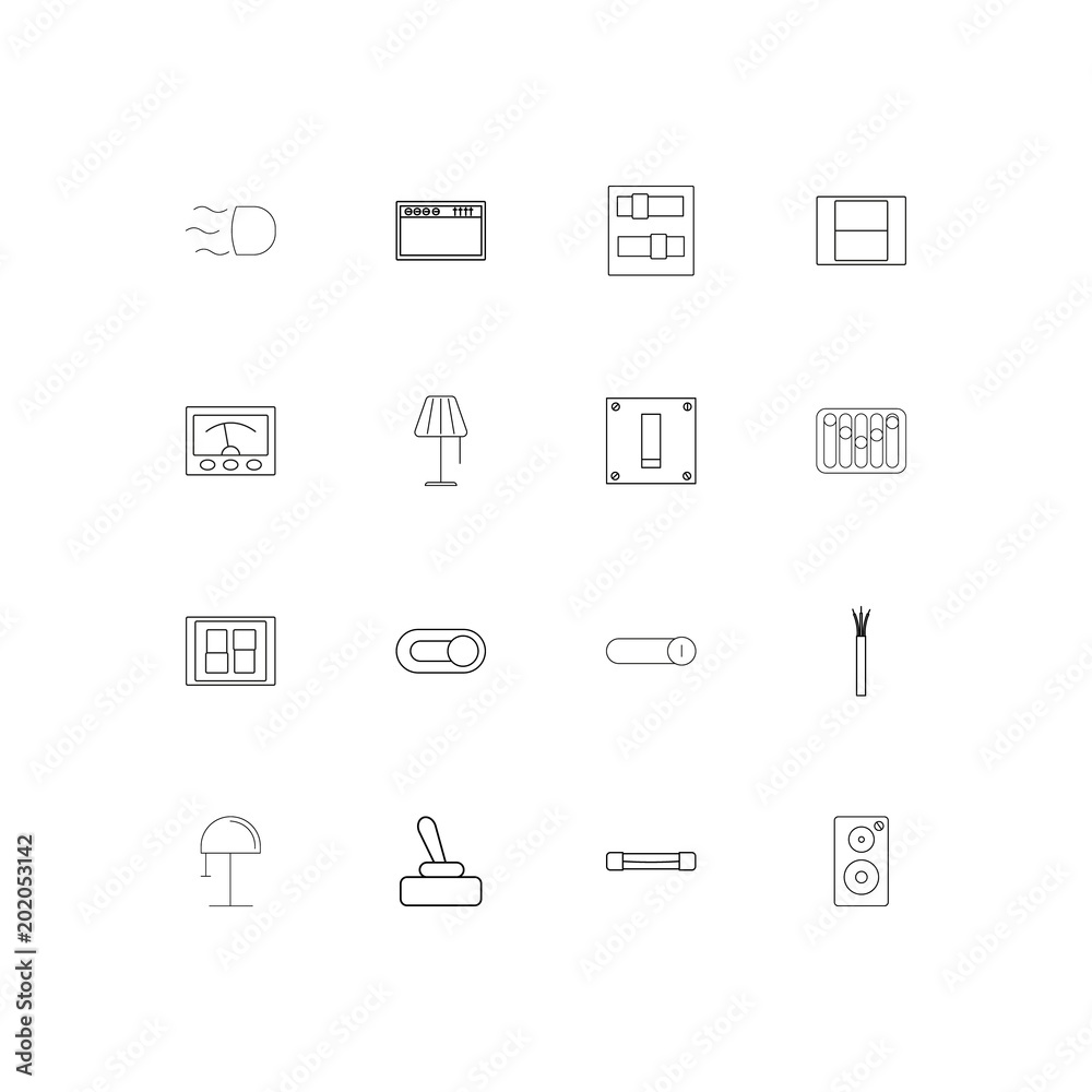 Electrical simple linear icons set. Outlined vector icons Electrical simple linear icons set. Outlined vector icons