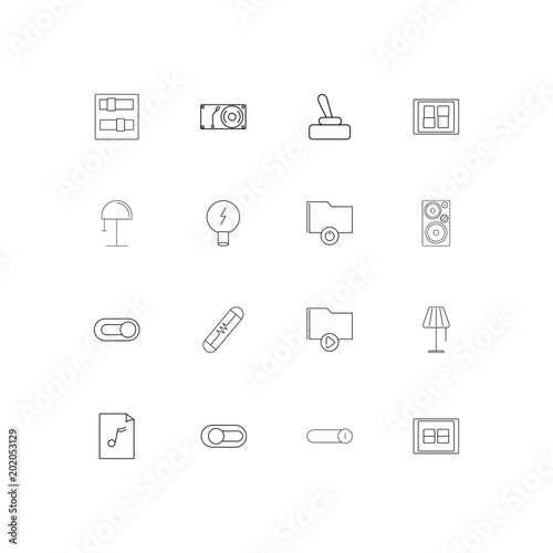 Electrical simple linear icons set. Outlined vector icons