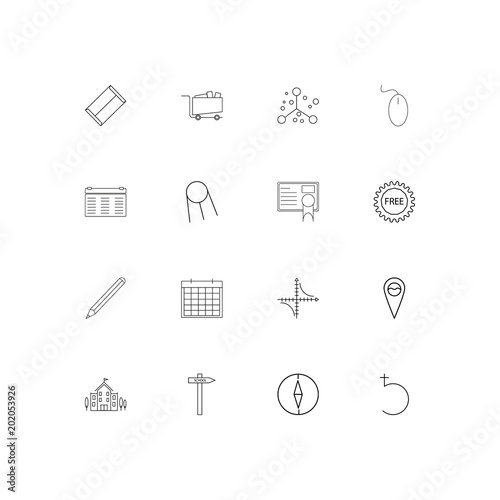 Education And Science simple linear icons set. Outlined vector icons