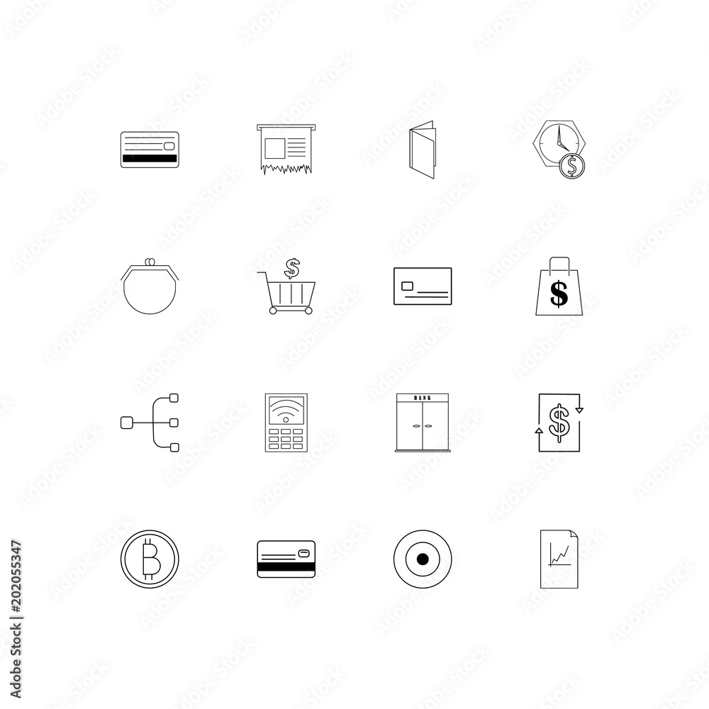 Banking, Finance And Money simple linear icons set. Outlined vector icons Banking, Finance And Money simple linear icons set. Outlined vector icons