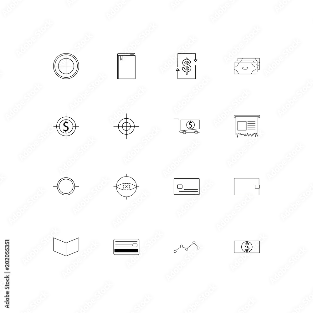 Banking, Finance And Money simple linear icons set. Outlined vector icons Banking, Finance And Money simple linear icons set. Outlined vector icons