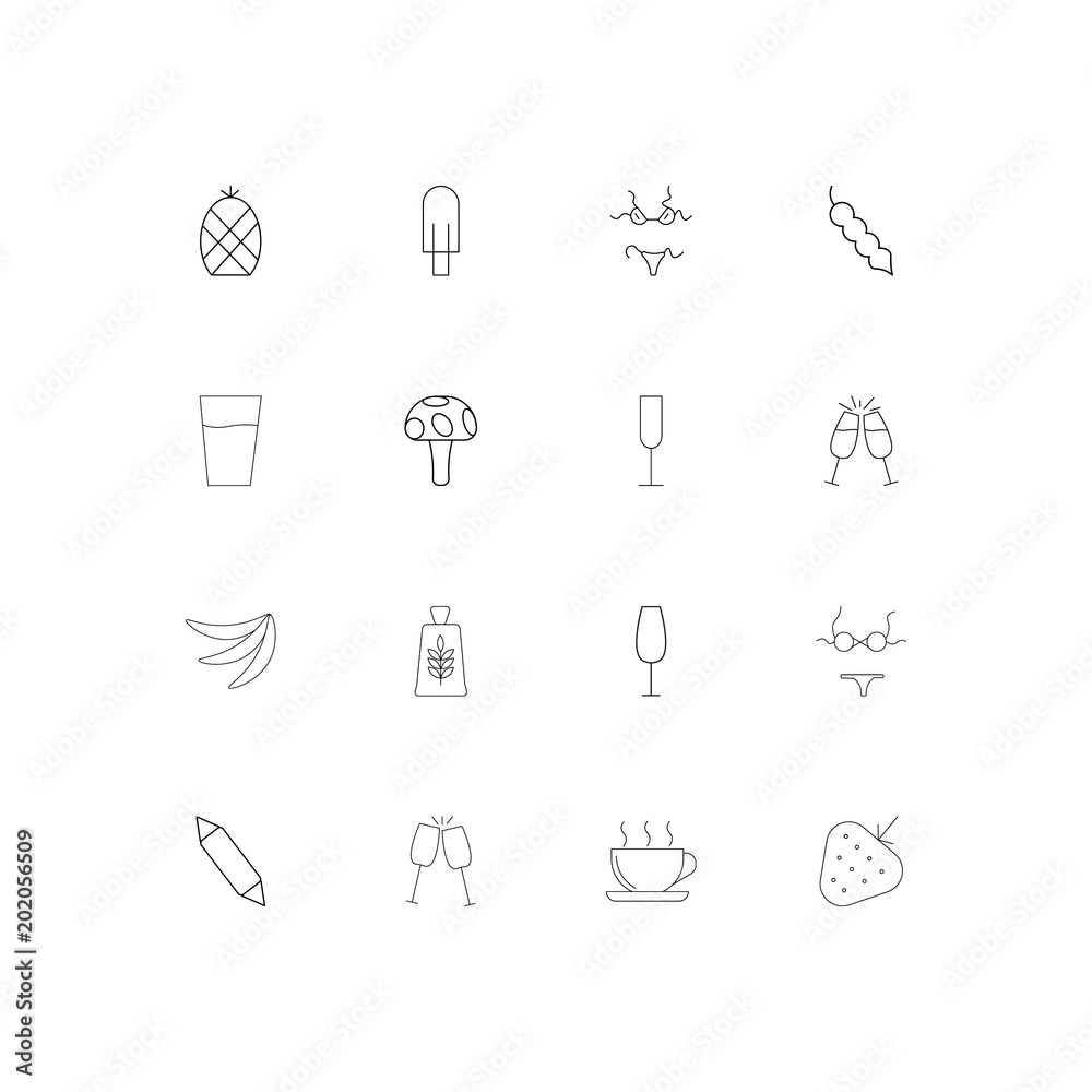 Food And Drink simple linear icons set. Outlined vector icons Food And Drink simple linear icons set. Outlined vector icons