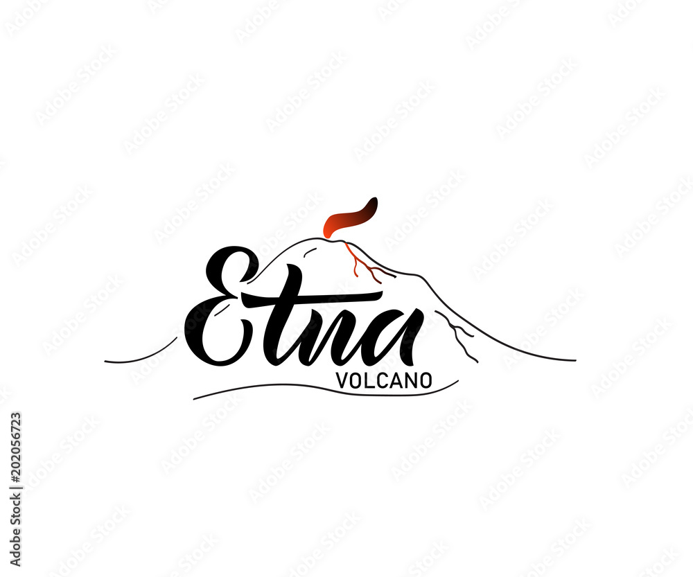 Vector lettering of word Etna. Modern calligraphy. As ...