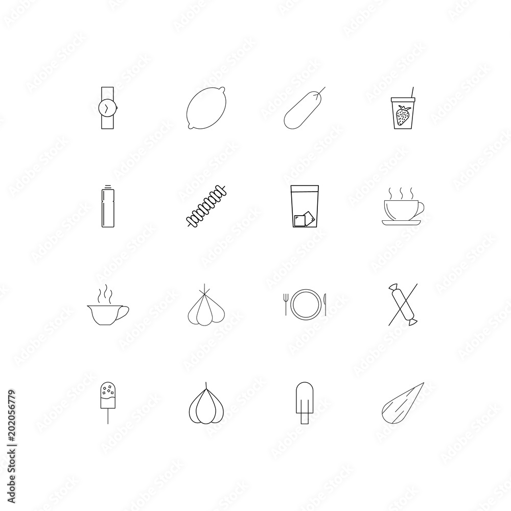 Food And Drink simple linear icons set. Outlined vector icons Food And Drink simple linear icons set. Outlined vector icons