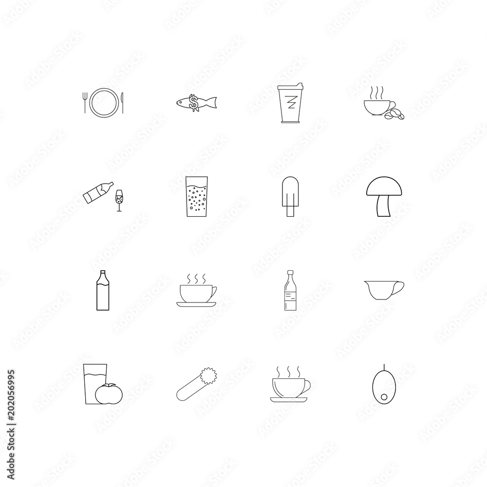 Food And Drink simple linear icons set. Outlined vector icons Food And Drink simple linear icons set. Outlined vector icons