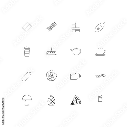 Food And Drink simple linear icons set. Outlined vector icons