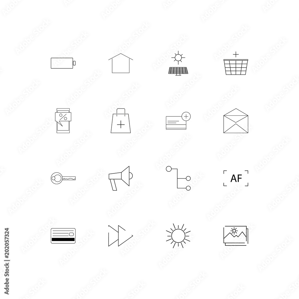 Interface simple linear icons set. Outlined vector icons Interface simple linear icons set. Outlined vector icons
