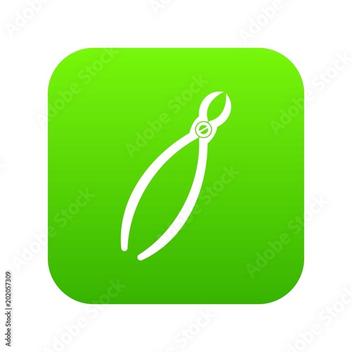 Tooth extraction instrument icon digital green for any design isolated on white vector illustration