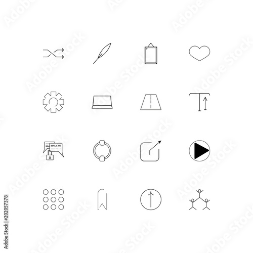 Interface simple linear icons set. Outlined vector icons