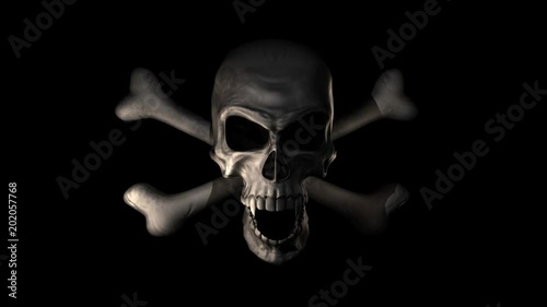 Evil creepy red eyed 3D halloween Skull