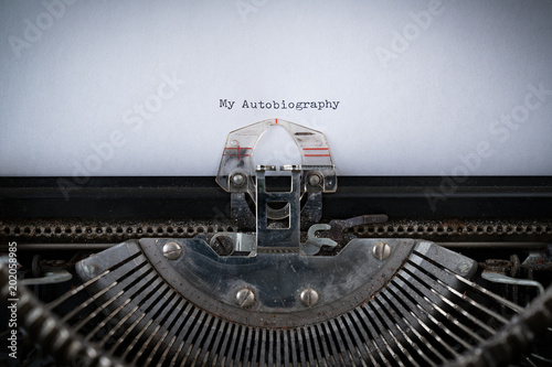 Autobiography Typed on Typewriter photo