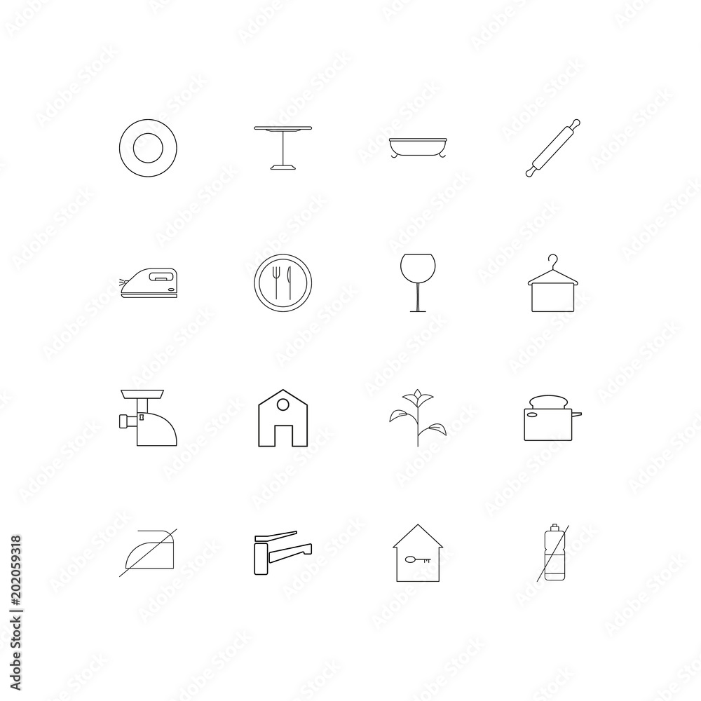 Home Appliances And Equipment simple linear icons set. Outlined vector icons Home Appliances And Equipment simple linear icons set. Outlined vector icons