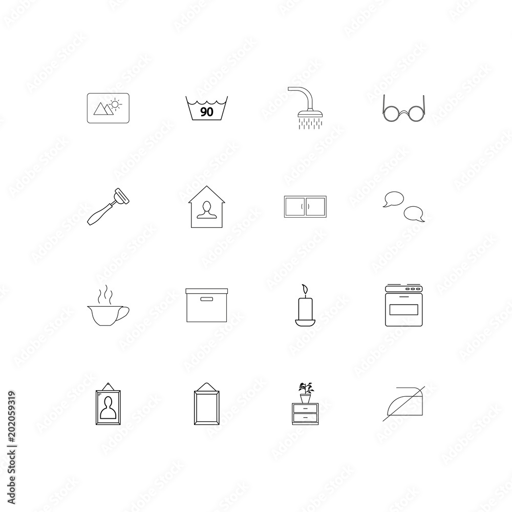 Home Appliances And Equipment simple linear icons set. Outlined vector icons