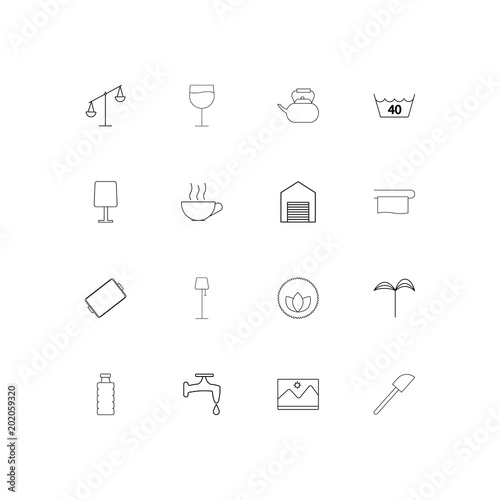 Home Appliances And Equipment simple linear icons set. Outlined vector icons © Birgul