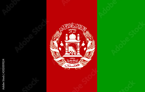 Flag of Afganistan. Vector Illustration.