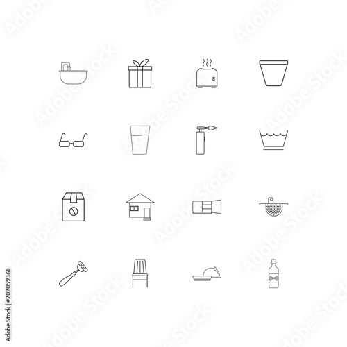 Home Appliances And Equipment simple linear icons set. Outlined vector icons