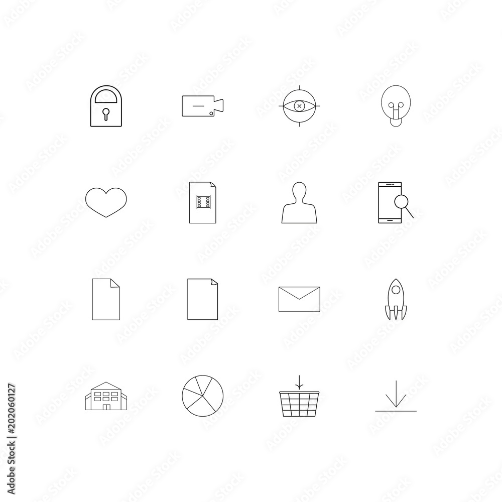 Web And Text simple linear icons set. Outlined vector icons