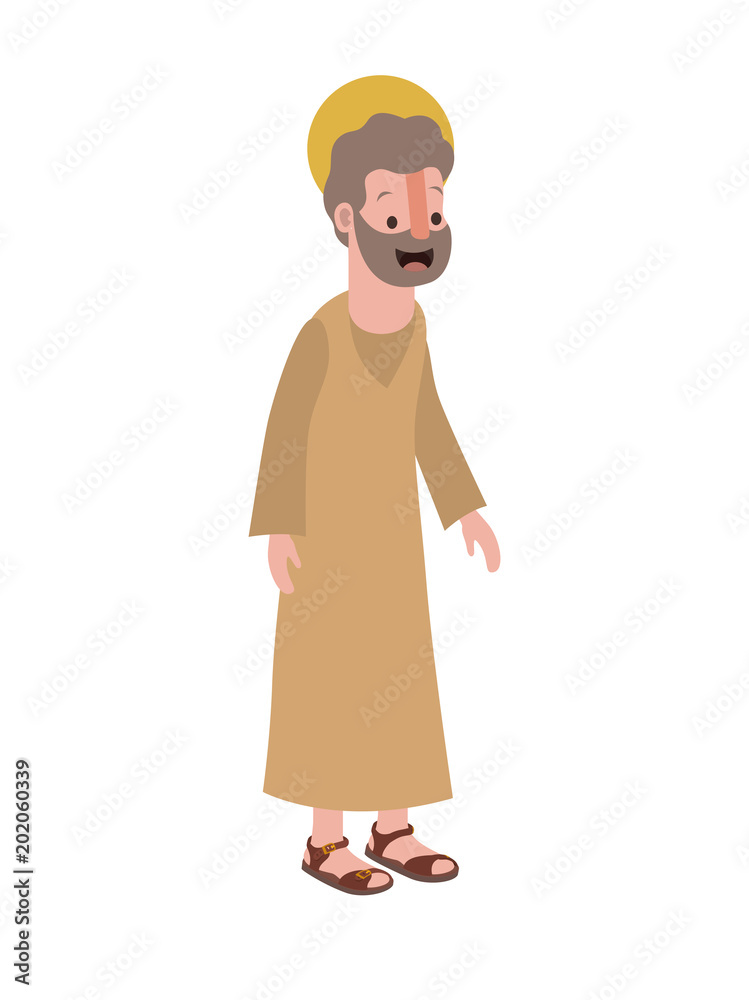 apostle of Jesus with halo character vector illustration design apostle of Jesus with halo character vector illustration design