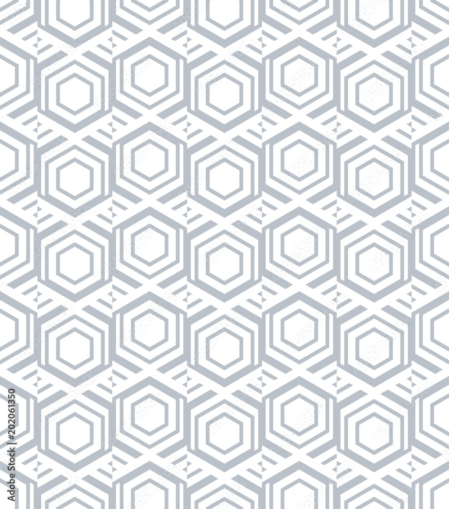 Abstract seamless pattern of hexagons and triangles. Abstract seamless pattern of hexagons and triangles.