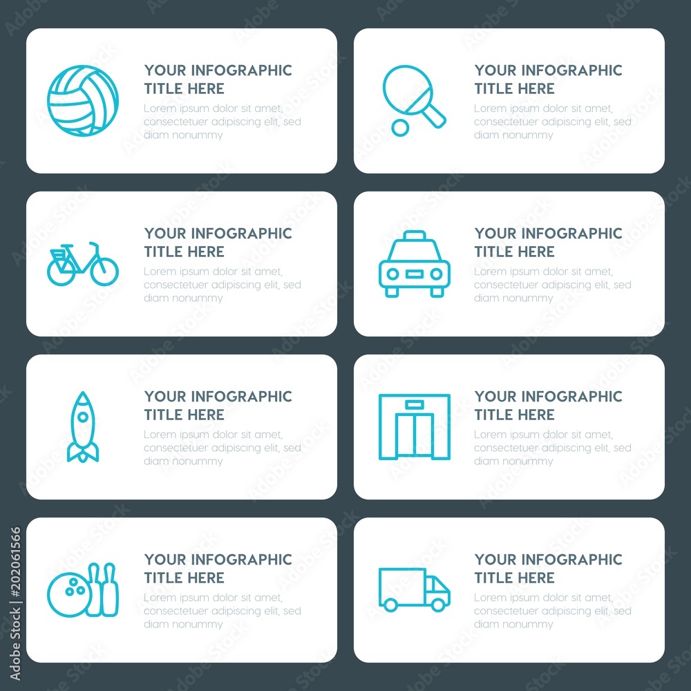 Flat transports, hotel, sports infographic timeline template for presentations, advertising, annual reports Flat transports, hotel, sports infographic timeline template for presentations, advertising, annual reports