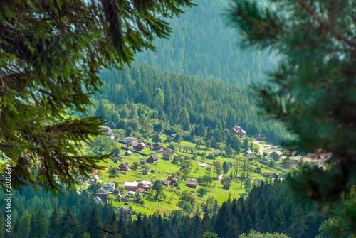 Mountain Village on a Sunny Summer day photo