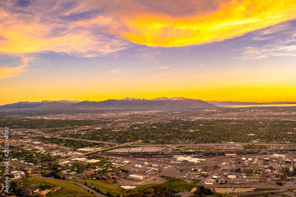 Beautiful Sunset in Salt Lake City, Utah