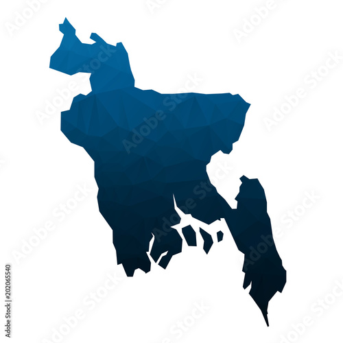 Bangladesh map in geometric polygonal,low poly. Vector illustration.