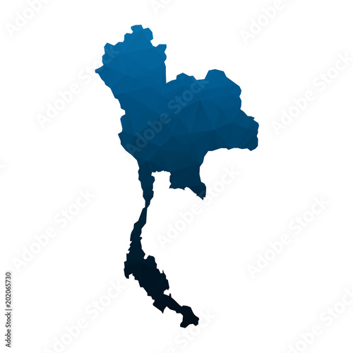 Thailand map in geometric polygonal,low poly. Vector illustration.