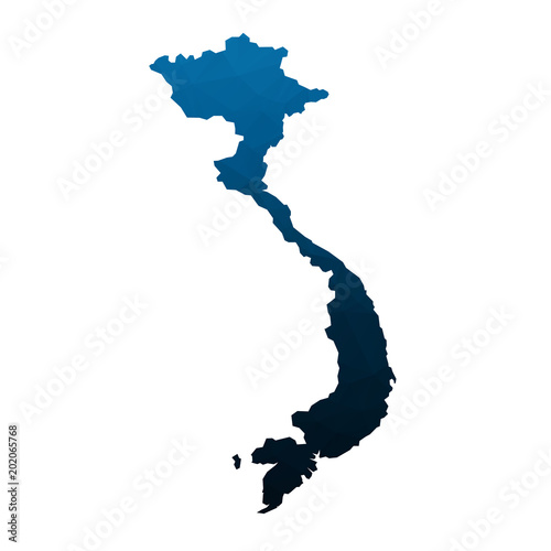 Vietnam map in geometric polygonal,low poly. Vector illustration.