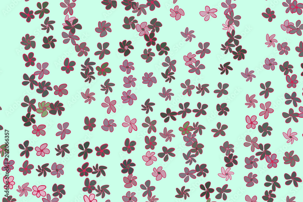 Abstract illustrations of flower, conceptual pattern. Cartoon, messy, decoration & repeat.