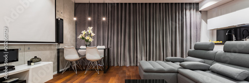 Bild auf Leinwand Gray and white apartment