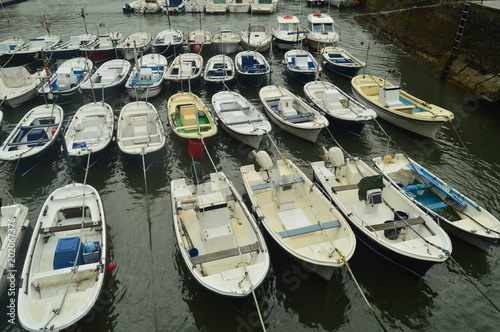 Mundaca Port With Its Fishing and Sports Boats In Mooring By Huracan Hugo. Navigation Travel Nature. March 24, 2018. Mundaca. Biscay. Basque Country. Spain. photo