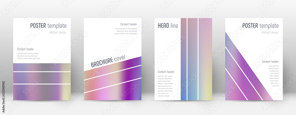 Flyer layout. Geometric mind-blowing template for Brochure, Annual Report, Magazine, Poster, Corporate Presentation, Portfolio, Flyer. Alive color gradients cover page.
