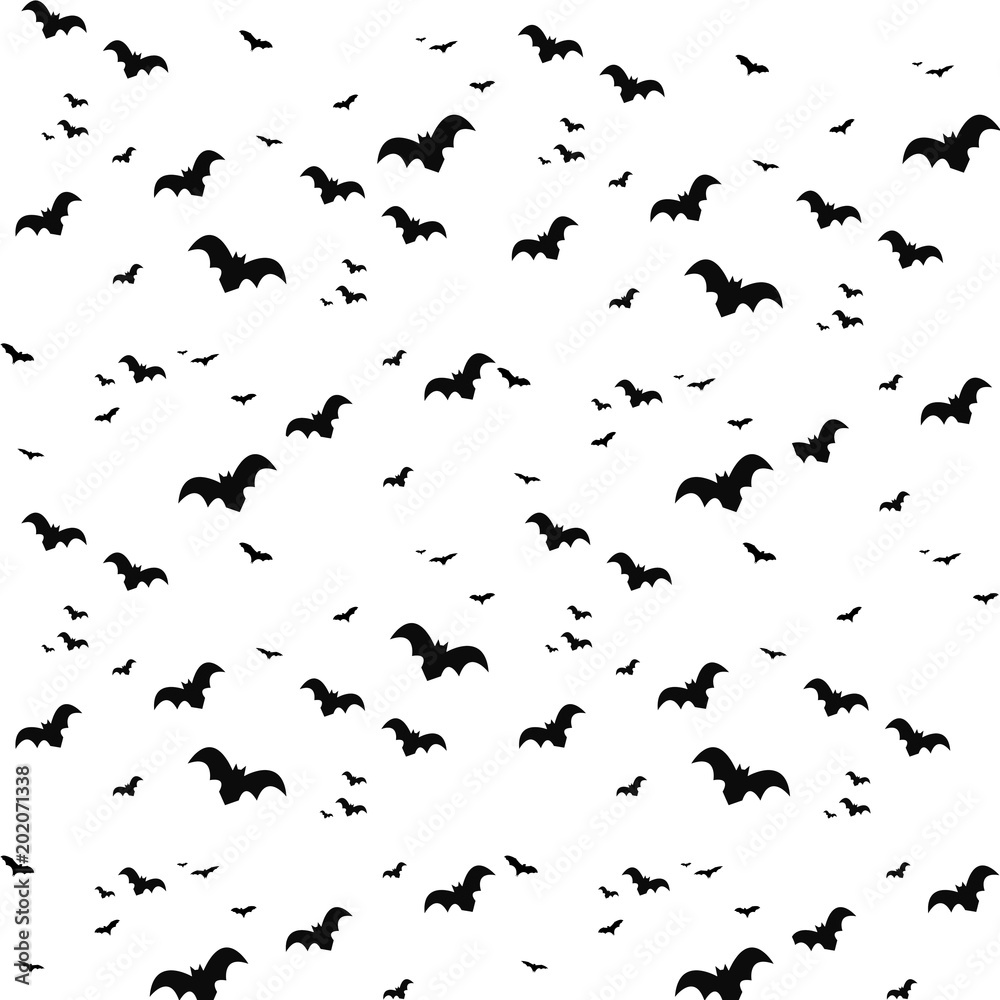 Pattern Bats Halloween Black Pattern Bats Halloween Black
