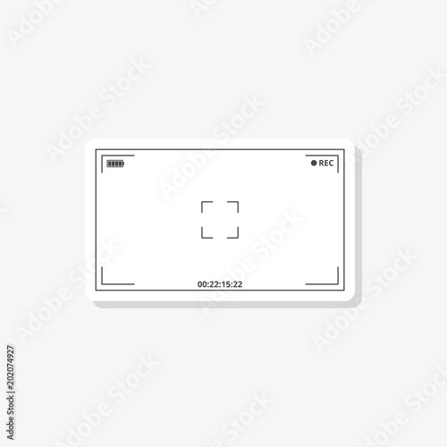 Camera viewfinder sticker, simple vector icon
