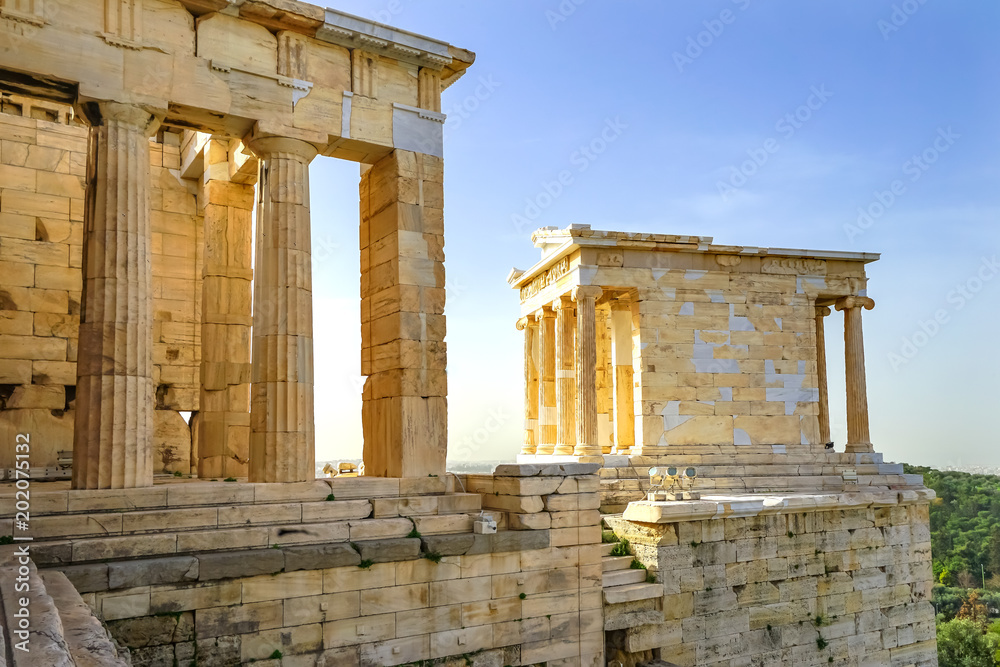 Temple Athena Nike Propylaea Ancient Entrance Ruins Acropolis Athens Greece  Stock Photo | Adobe Stock