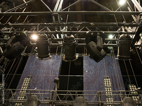 Stage lights in theater photo