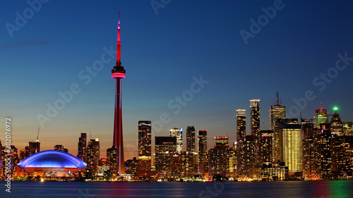Downtown Toronto, Canada city center at sunset photo