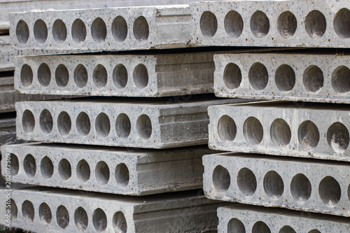 Obraz na płótnie The construction of reinforced concrete slabs. Close-up w salonie