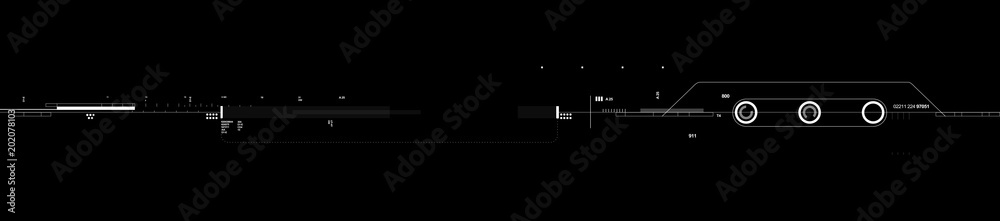Naklejka premium hud line display
