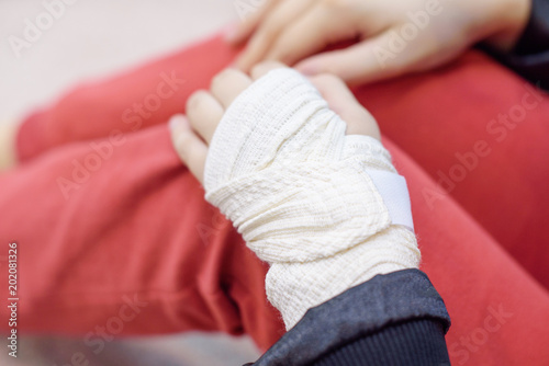 bandaged gymnast arm